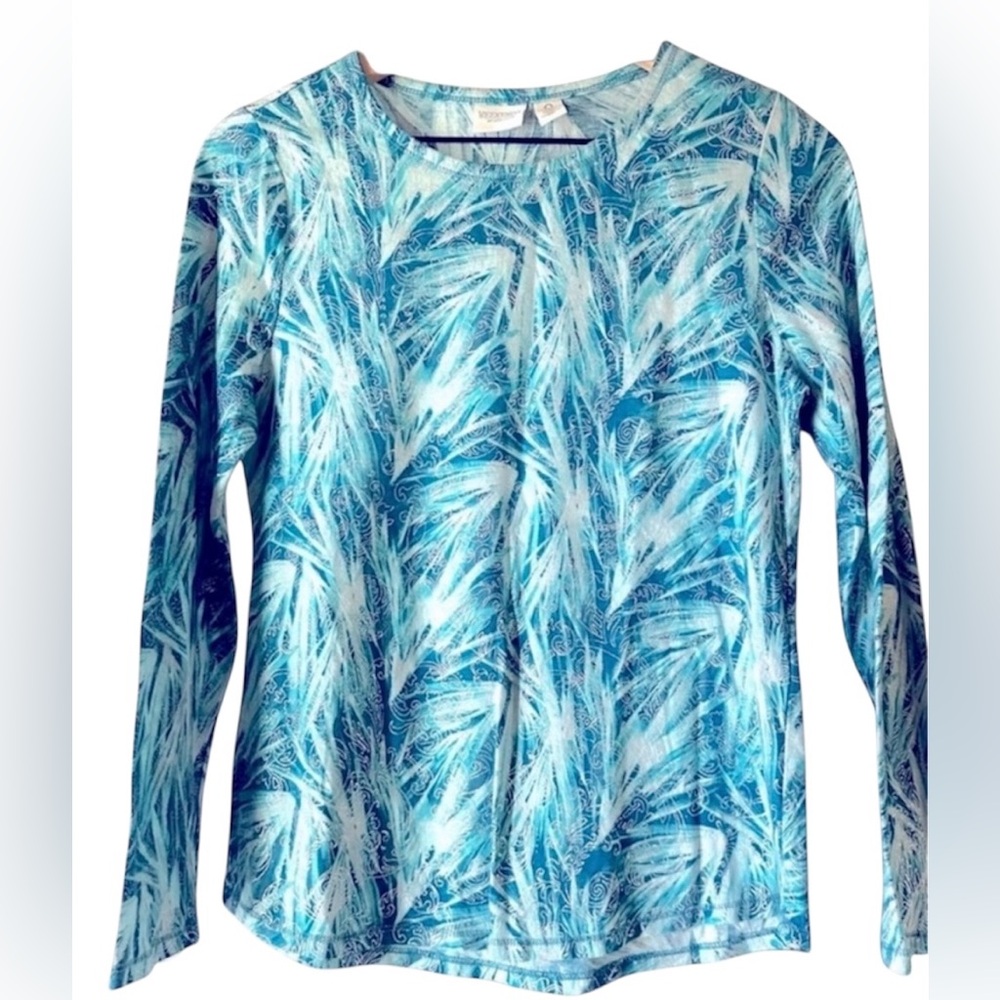 ⬅️Chico’s Aqua Blue Tie-Dye Look with Silver Accents